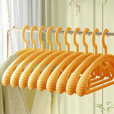 他サイト： ハンガー かたくずれ防止x滑らないx跡がつかない 10本 大切な衣類用ニット・セーター・ブラウス 幅広 洗濯 360度回転 オレンジ(オレンジ, 41.5cmx20cm)の商品画像