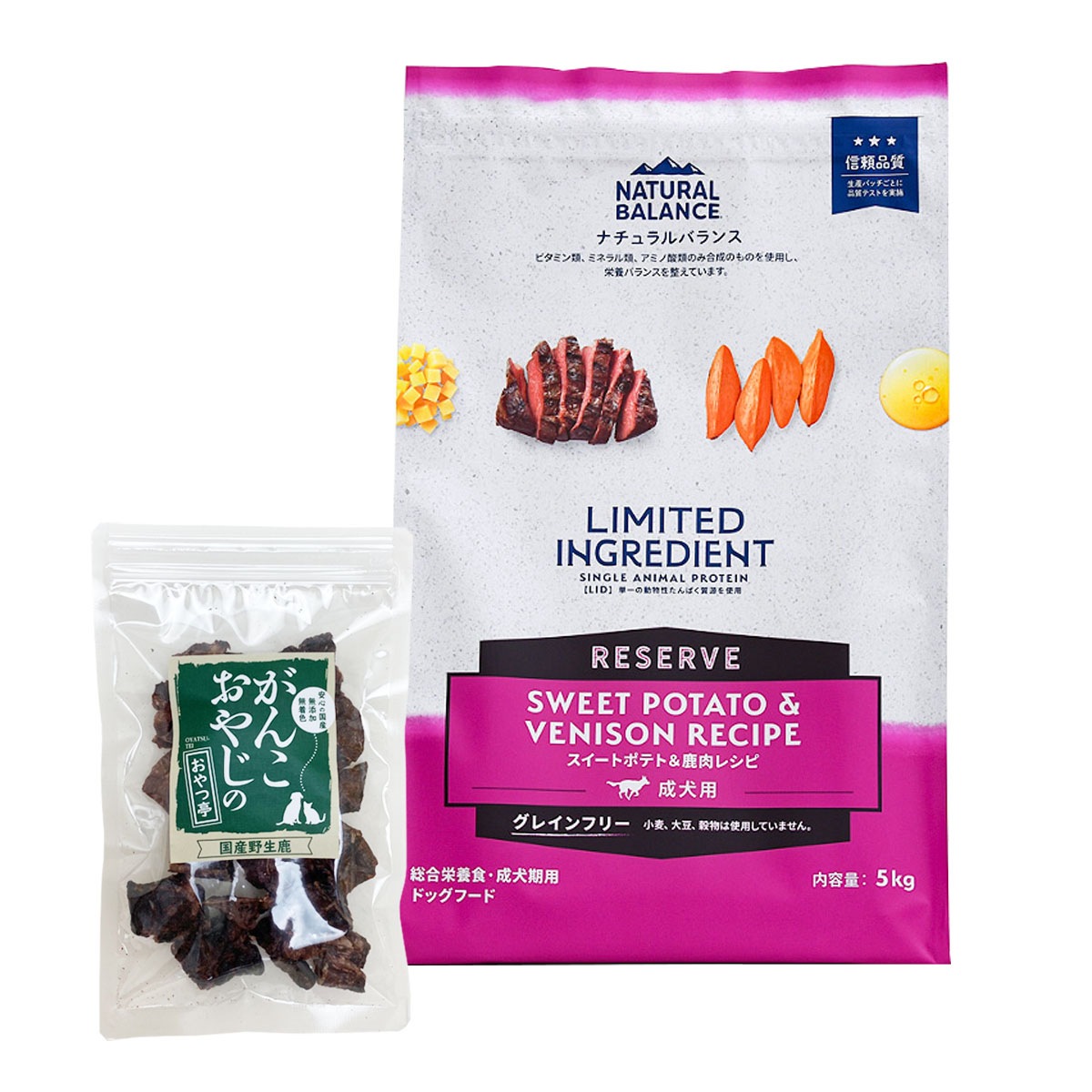 LIDグレインフリー 成犬用 スイートポテト&鹿肉 5kg【国産鹿ラング15g付き】