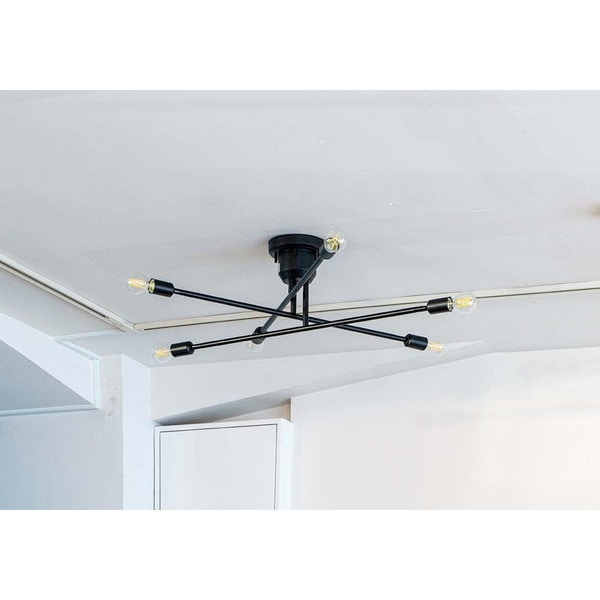gram8 TC-1010-A60 BK/CL 【LED電球セット】6灯シーリングライト キムリック A60 ブラック/クリア