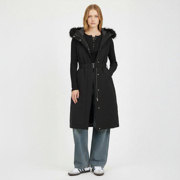 10540-110-817-69-100 女性レギュラーフィット ポリロングフード付きジャンパーdj