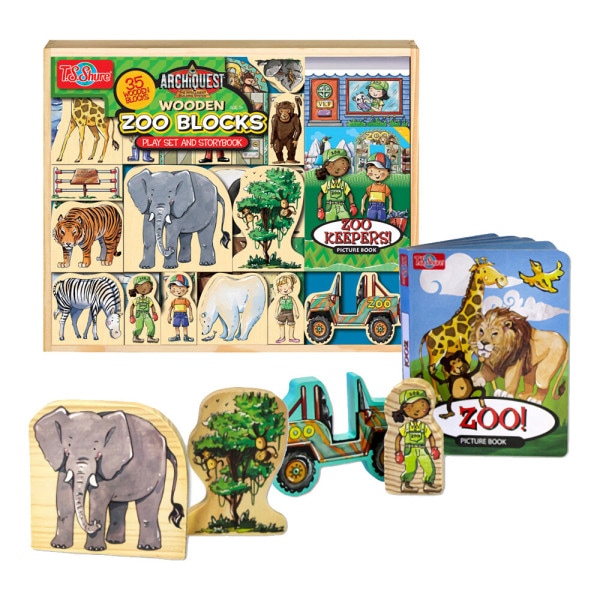 動物のブロック遊び おもちゃ ウッド動物園 セット / ティーエスシュア