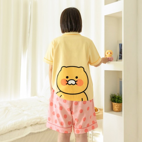 KAKAO FRIENDS 公式正規品 チュンシク 半袖 パジャマセット フリー 夏用パジャマ 韓国 パジャマ かわいい