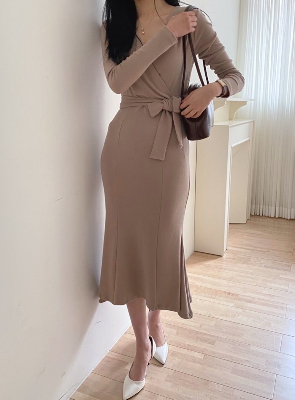 ラップワンピース 韓国ワンピース 韓国衣類 韓国ファッション