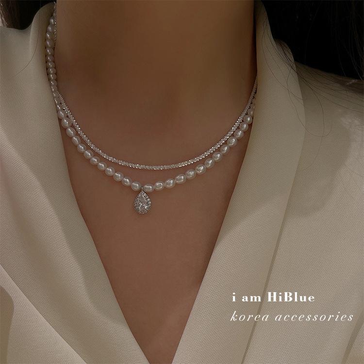 コスパ最高レディース ネックレス チョーカー 天然淡水ウォータードロップパールチョーカーネックレス レディース ネックレス パールネックレス トレンドチョーカー新品