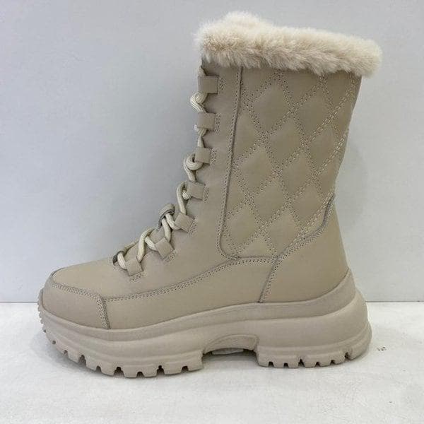 女性バンディング紐ファーカジュアルブーツ YADWBM612IV HSYI5A GN