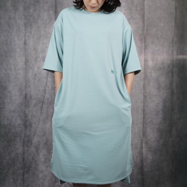 HELLYHANSEN ショートスリーブワンポイントワンピース（レディース） HOW32300 ミスティグレー キャンプ アウトドア ファッション 6,291円