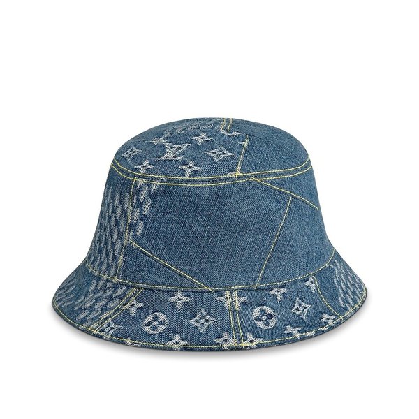 【本物保証】 VUITTON LOUIS ルイヴィトン 帽子 サイズ58 コットン コラボ NIGO ブルー モノグラム ジャイアント ダミエ ハット その他 帽子