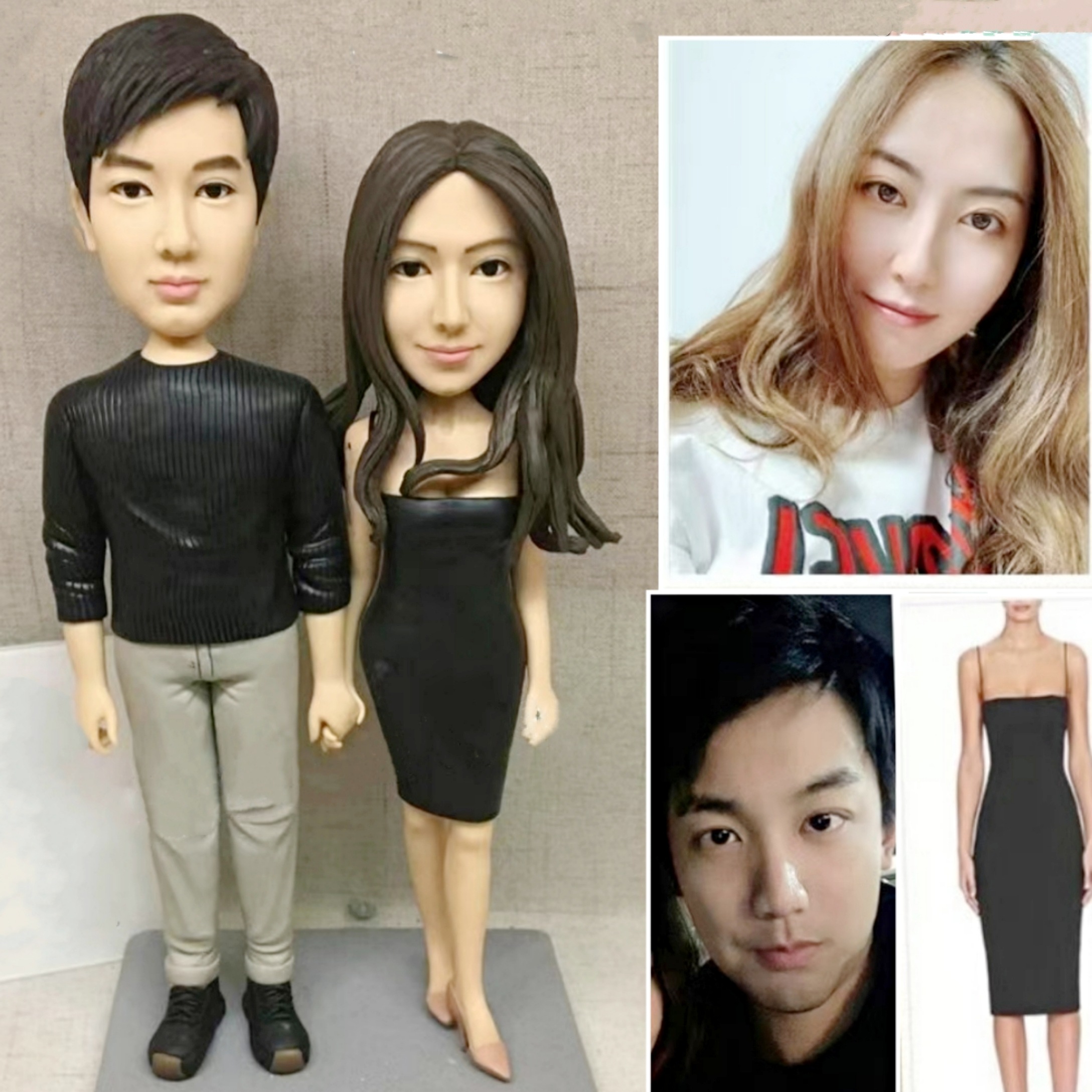 【オーダーメイド】3D肖像画 似顔絵 人形 フィギュア 結婚祝い 周年記念日 カップル 彼氏 彼女 夫婦 両親 贈呈品 記念品