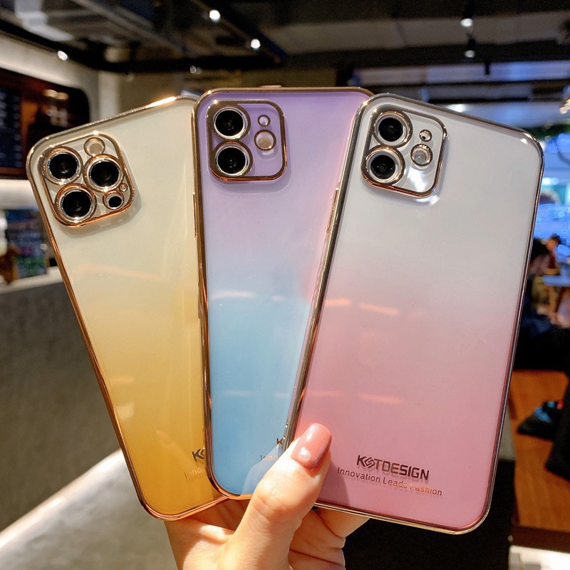 韓国の人気商品グラデーションカラースマートフォンケース電気メッキ透明電話ケースiphone13ケース Iphone 12