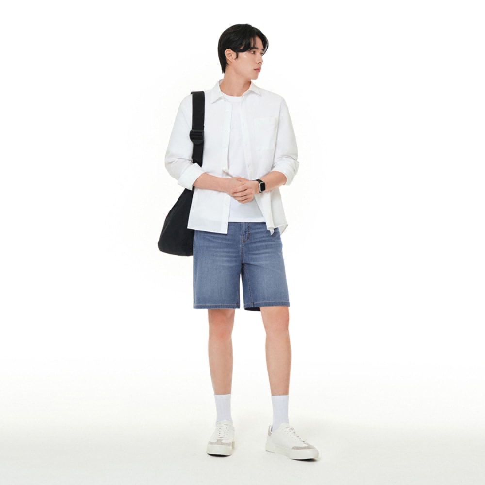 ANDAR アイスエアデニムメンズハーフパンツ