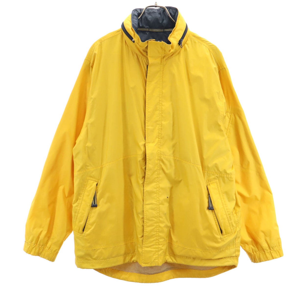 2000年 オールド ナイロンジャケット M イエロー フード付き メンズ 古着