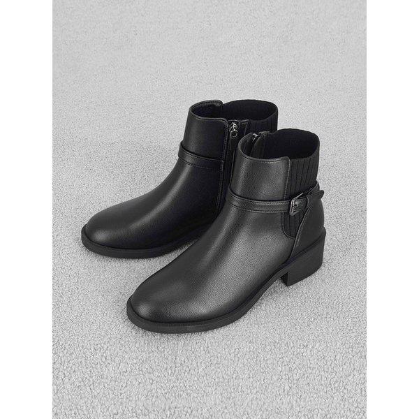 マッツ 女性 ニット バックル アンクルブーツ 4cm LCWA22M34V