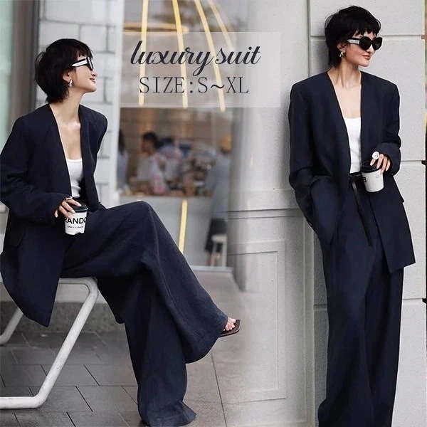 メガ割 スーツ レディース セットアップ 洗える ビジネススーツ セレモニースーツ リクルートスーツ 大きいサイズ フォーマルスーツ オールシーズン オフィス ネイビー 通勤 試着チケット対象