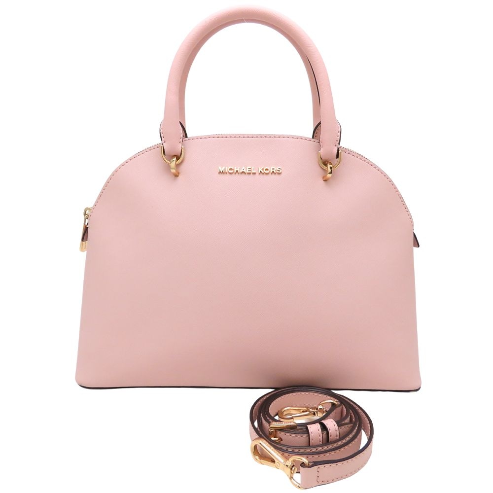 エミー ラージ ドーム サッチェル 35T9GY3S3L ハンドバッグ 2Way レザー ピンク レディース/352827【中古】