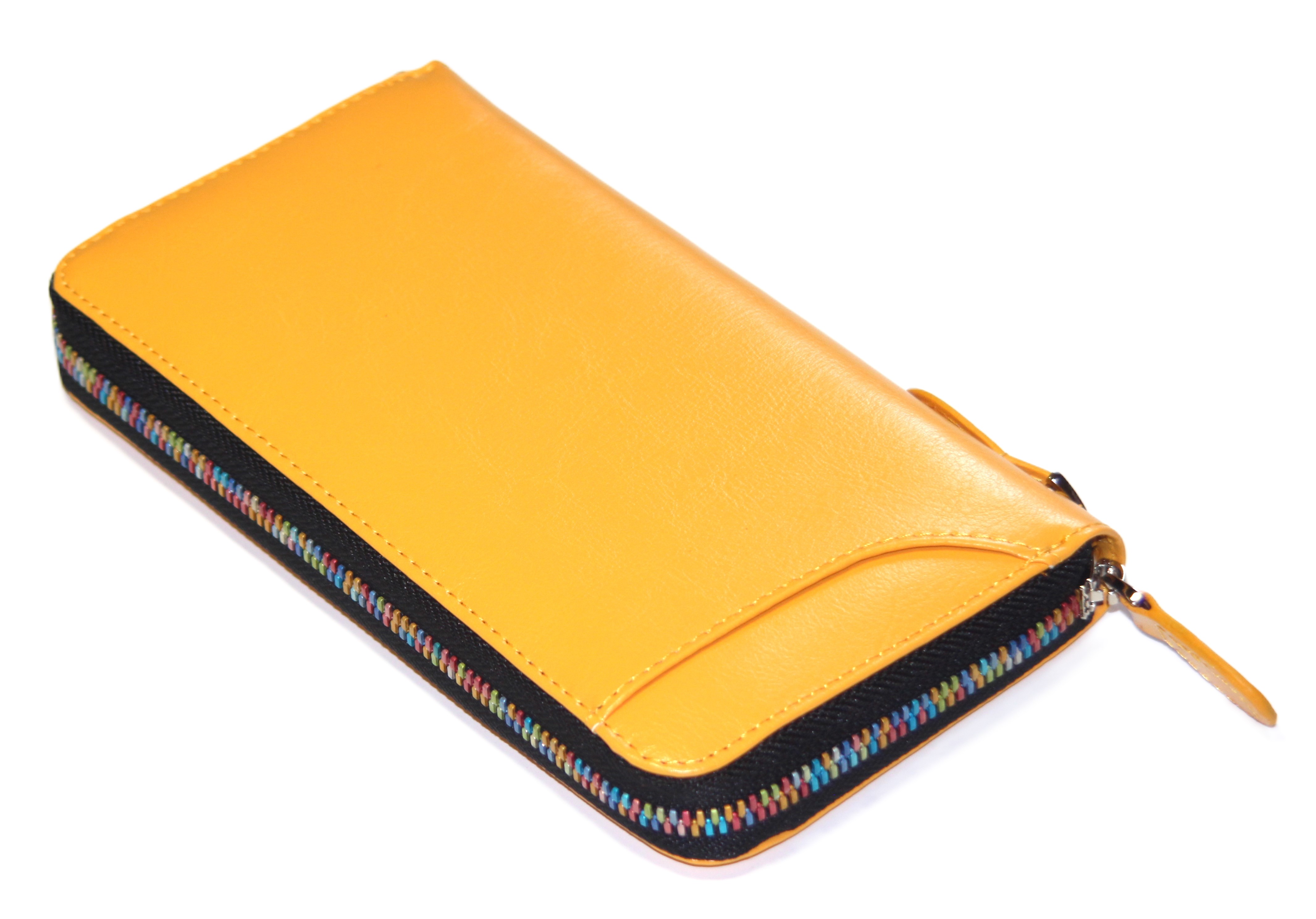 【新規OPEN】【期間限定セール】【激安】【新品未使用】ベジタブルタンニンレザー　レインボーファスナーモデル　ラウンドロングウォレット　BS-22902　イエロー 5,666円