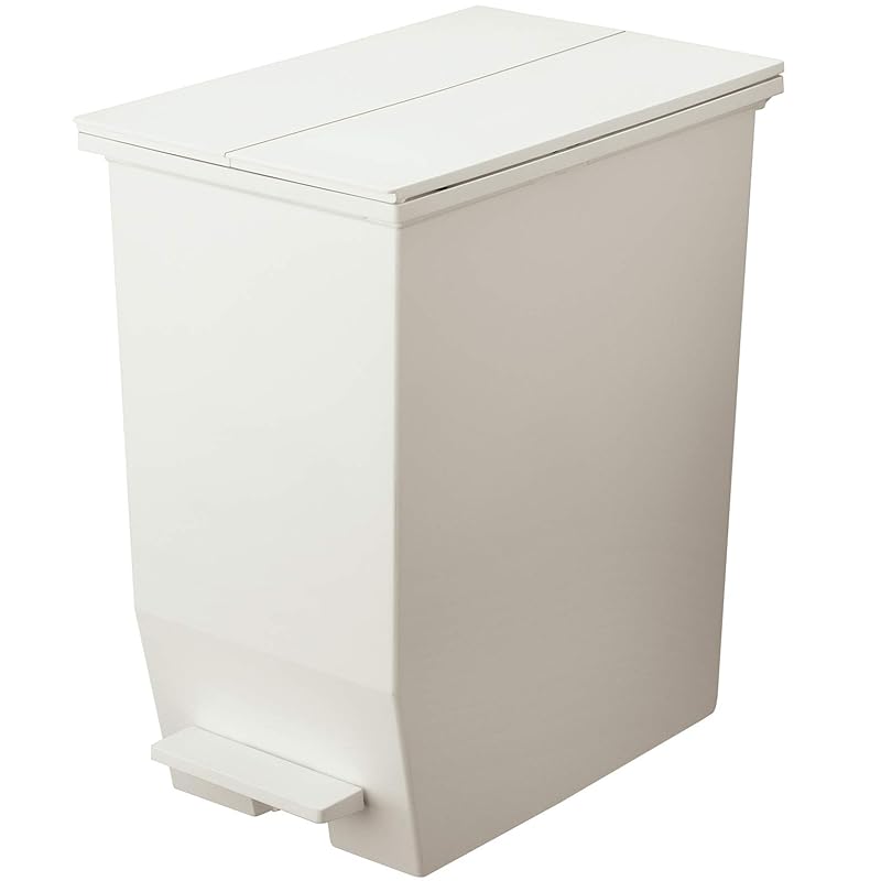 リス(RISU) ソロウ ゴミ箱 ふた付き 45L ホワイト ペダルオープン 両開き 抗菌 加工 日本製 おしゃれ キッチン 分別 スリム キャスター付き ダストボックス カップボード GSLW005