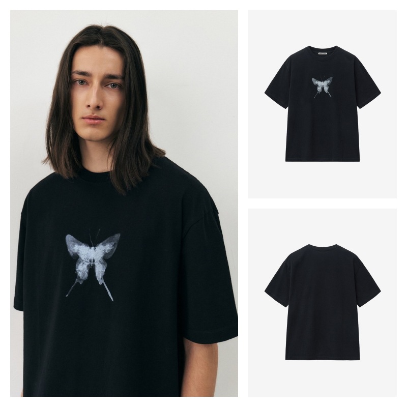 【INSILENCE】 BUTTERFLY T-SHIRT : FADED BLACK