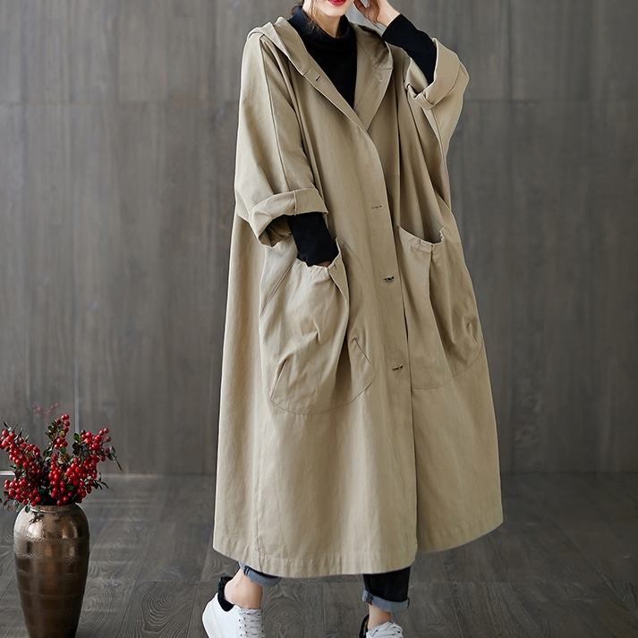アウター コート ロングコート 長袖 ロング丈 九分袖 フード付き ポケット ビッグシルエット オーバーサイズ 無地 大人可愛い カジュアル 大人 おしゃれ かっこいい 大人カジュアル 大人女子