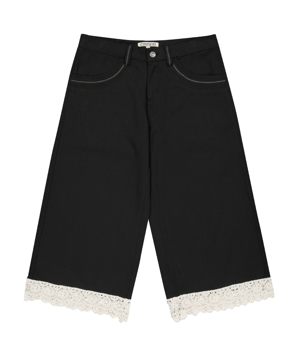 【COYSEIO】26SS KNIT LACE PANTS : BLACK