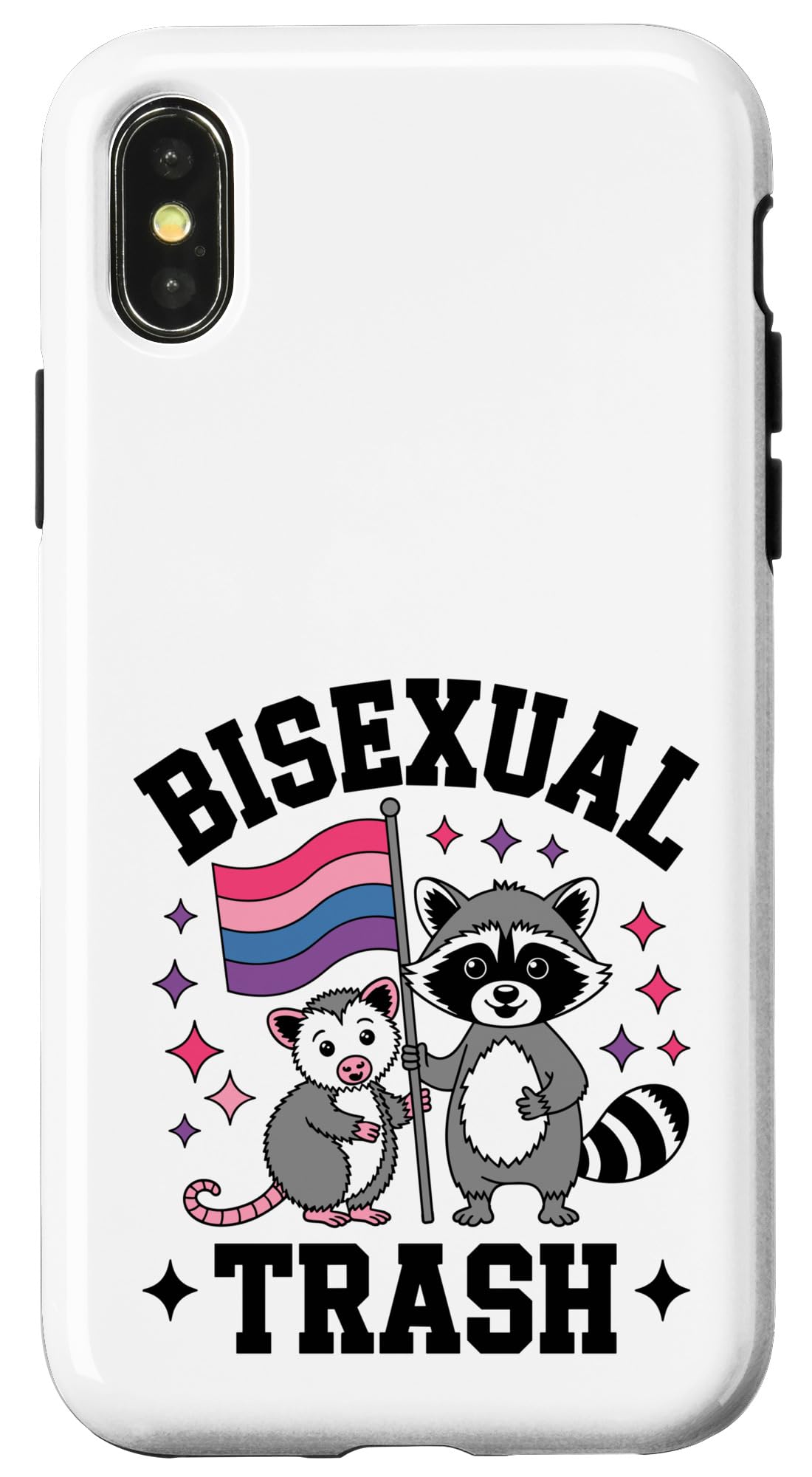 Bi Pride Fan ゴミ箱 パンダ オポッサム バイセクシャル ゴミ スマホケース iPhone X/XS 用