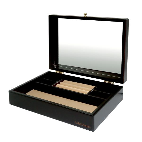 ジュエリー ボックス 木製 アクセサリー ボックス 宝石箱 収納 1段 大容量 ネックレス リング ピアス 誕生日 プレゼント