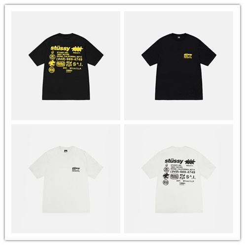 STUSSY（ステューシー） STUSSY DNA PIG.DYED.TEE 1905038 - White -black Tシャツ 半袖 メンズ 並行輸入品 1905038