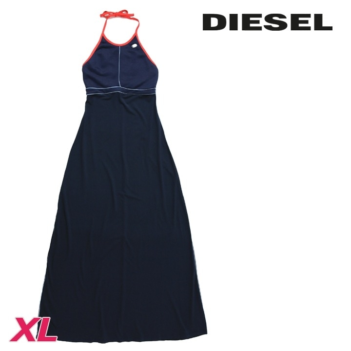 ノースリーブマキシワンピース レディース D-MAXIM ホルターネック スリムフィット die-l-t-f4-6d9