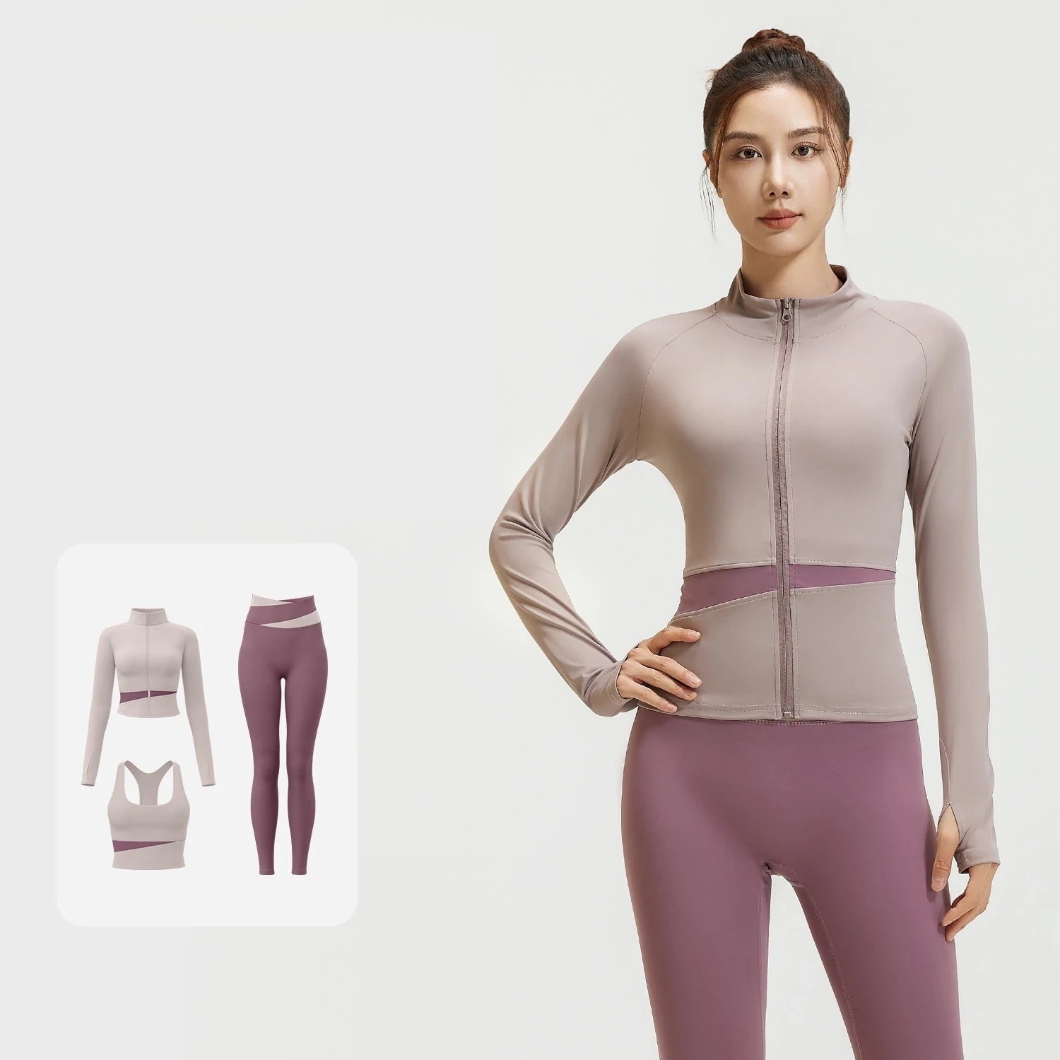 スリーピース ヨガスーツ ランニング コルセット フィットネススーツ