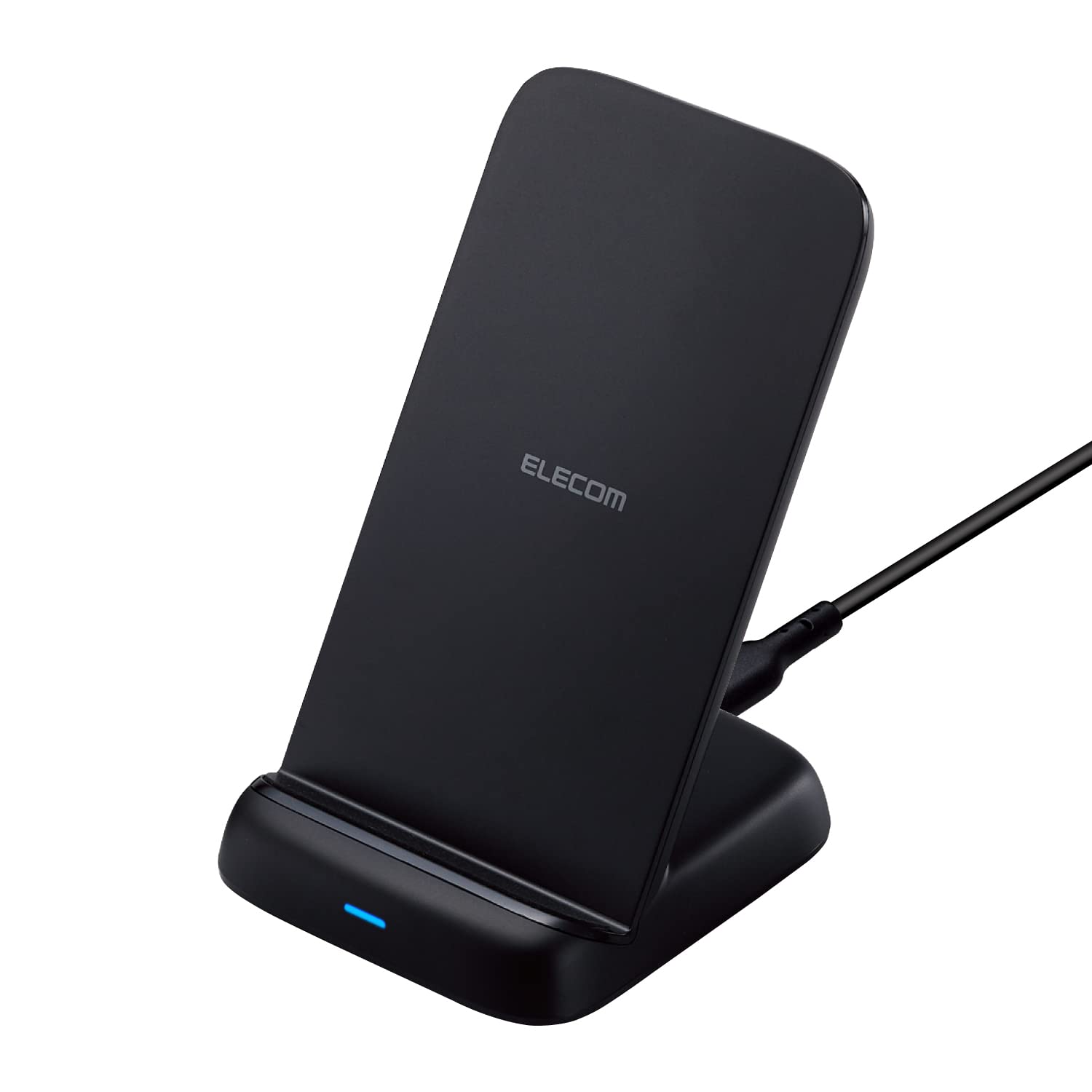エレコム (ELECOM) ワイヤレス充電器 Qi認証 最大10W出力 スタンド 3コイル搭載 滑り止めパッド Type-C(入力ポート) C-Cケーブル付属 EPP規格対応 【iPhone/Gala