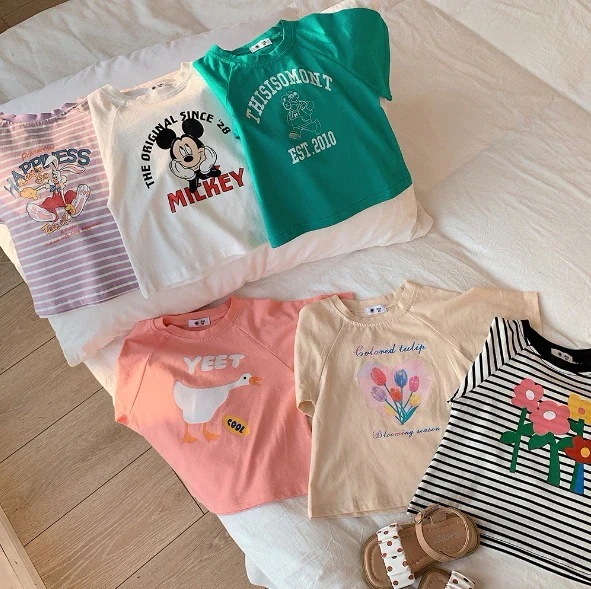 2024夏服新作韓国子供服　9色半袖ｔシャツ