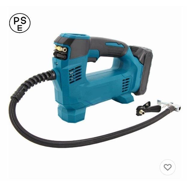 【即納】 おすすめ エアコンプレッサー 充電式 電動空気入れ 小型 静音 車 自転車 コードレス 空気入れ 18V バッテリー用 自動車用 LEDライト付【本体み】