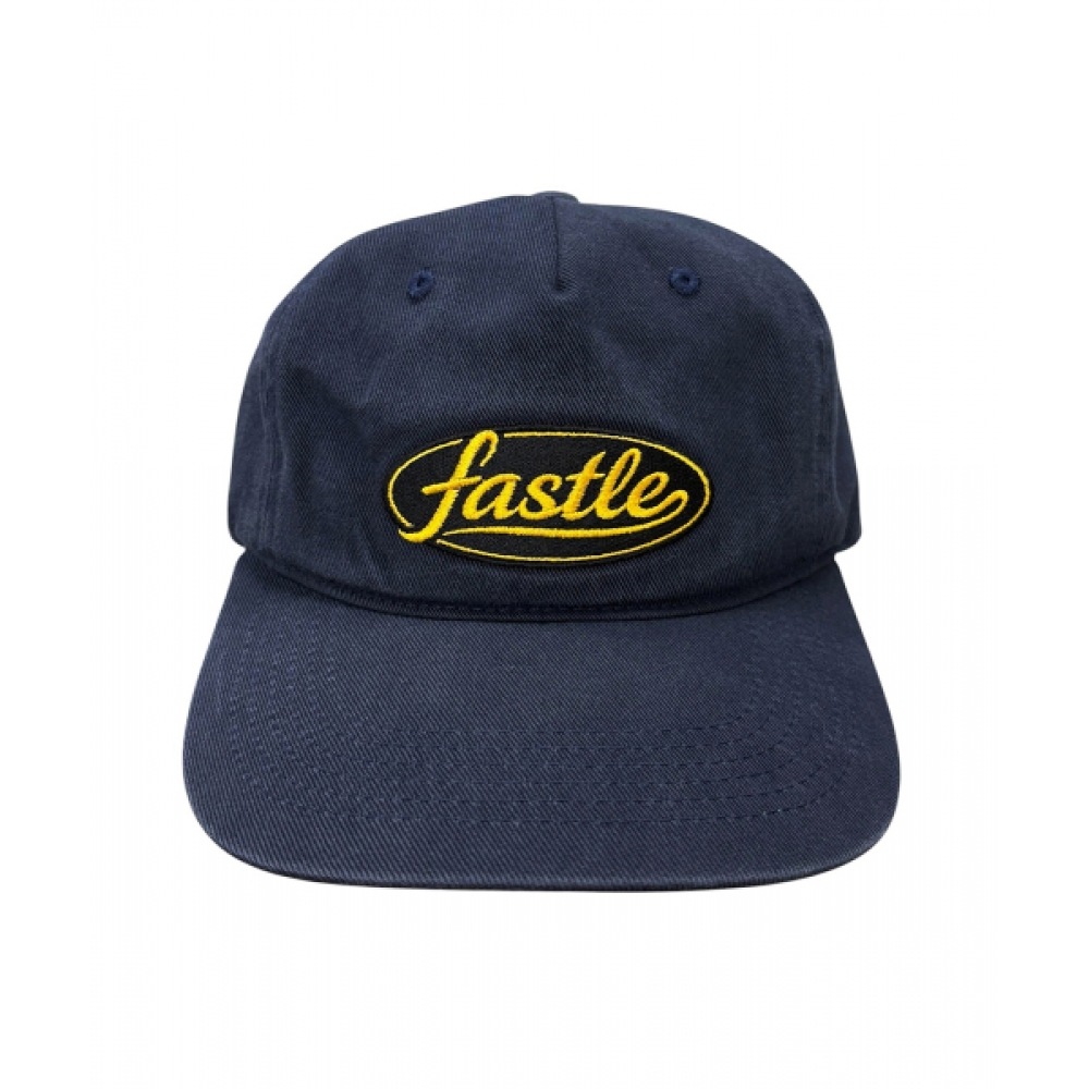 FASTLE オーバルスクリプト 5パネルウォッシュキャップダークネイビー