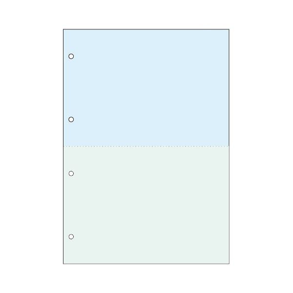 （まとめ）TANOSEE マルチプリンタ帳票（FSC） A4 浅葱緑 2面4穴 1箱（500枚） 3セット