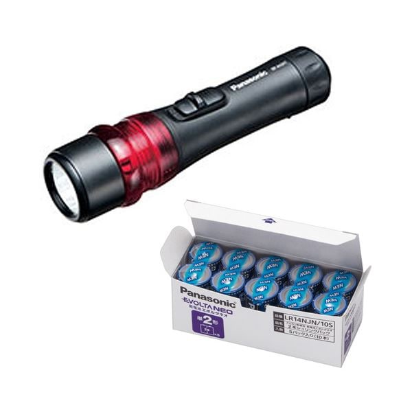 パナソニックLED非常信号灯 BF-AG01P+アルカリ乾電池 エボルタNEO単2形10本 1セット
