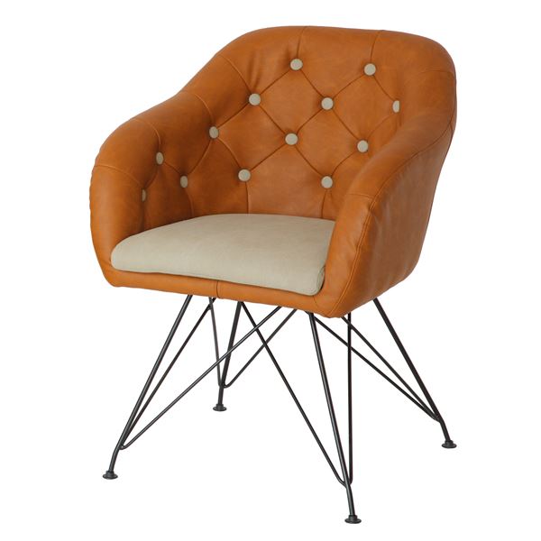 チェア ベージュ×ブラウン (組立品)