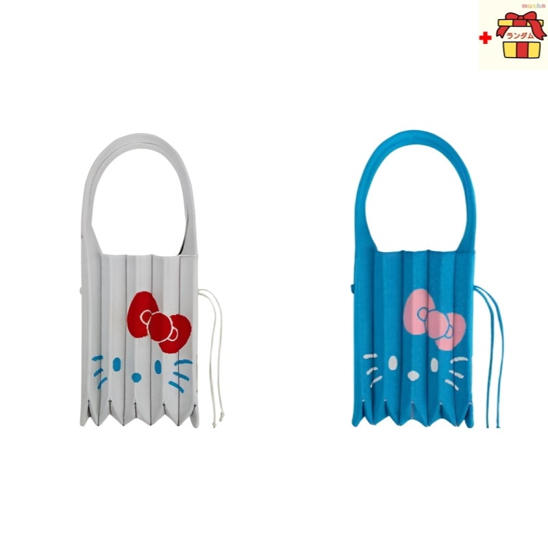 [キティちゃんエディション] ラッキー プリーツ ニット スモール スタリー ハローキティ パール グレー / レトロ ブルー 2種（選択1)