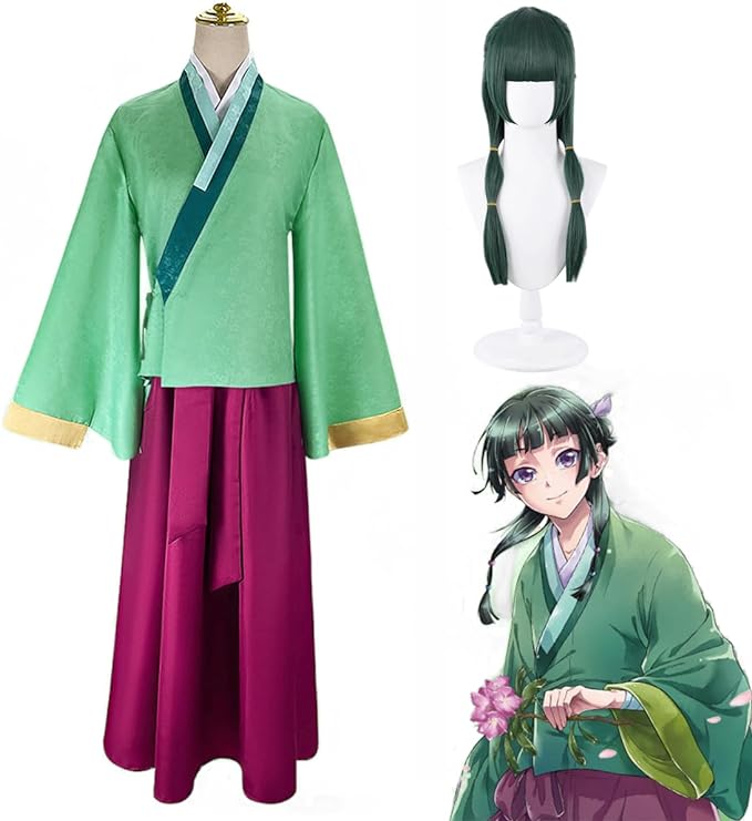 薬屋のひとりごと コスプレ衣装 猫猫 マオマオ ウイッグ付き 全セット 薬屋の独り言 コスプレ 唐装 漢服 古代宮廷風 衣装 仮装 学園祭 文化祭 ハロウィン