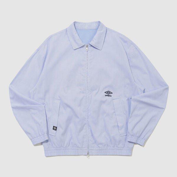 シアサッカー スタンドネック ブルゾン ジャケット UR221CJK63 BLUE STRIPE