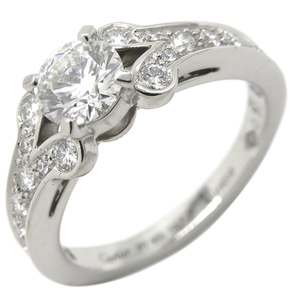 カルティエ Cartier リング 指輪 バレリーナ ソリテール Pt950 ダイヤモンド プラチナシルバー #54(JP14) 13.5号 N4197848【中古】