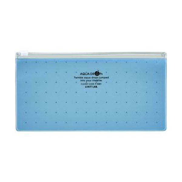 （まとめ）リヒトラブ AQUA DROPsクリヤーケース PEN（通帳）青 F-5301-8 1枚(×50セット)