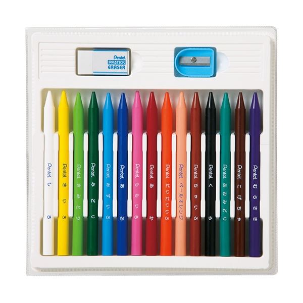 (まとめ) ぺんてる 小学校色えんぴつ12色+3色（各色1本） GCG1-12P3 1個 (×10セット)