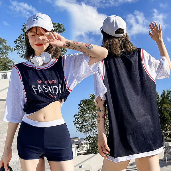 Qoo10] 露出控え水着レディース体型カバー韓国スポ