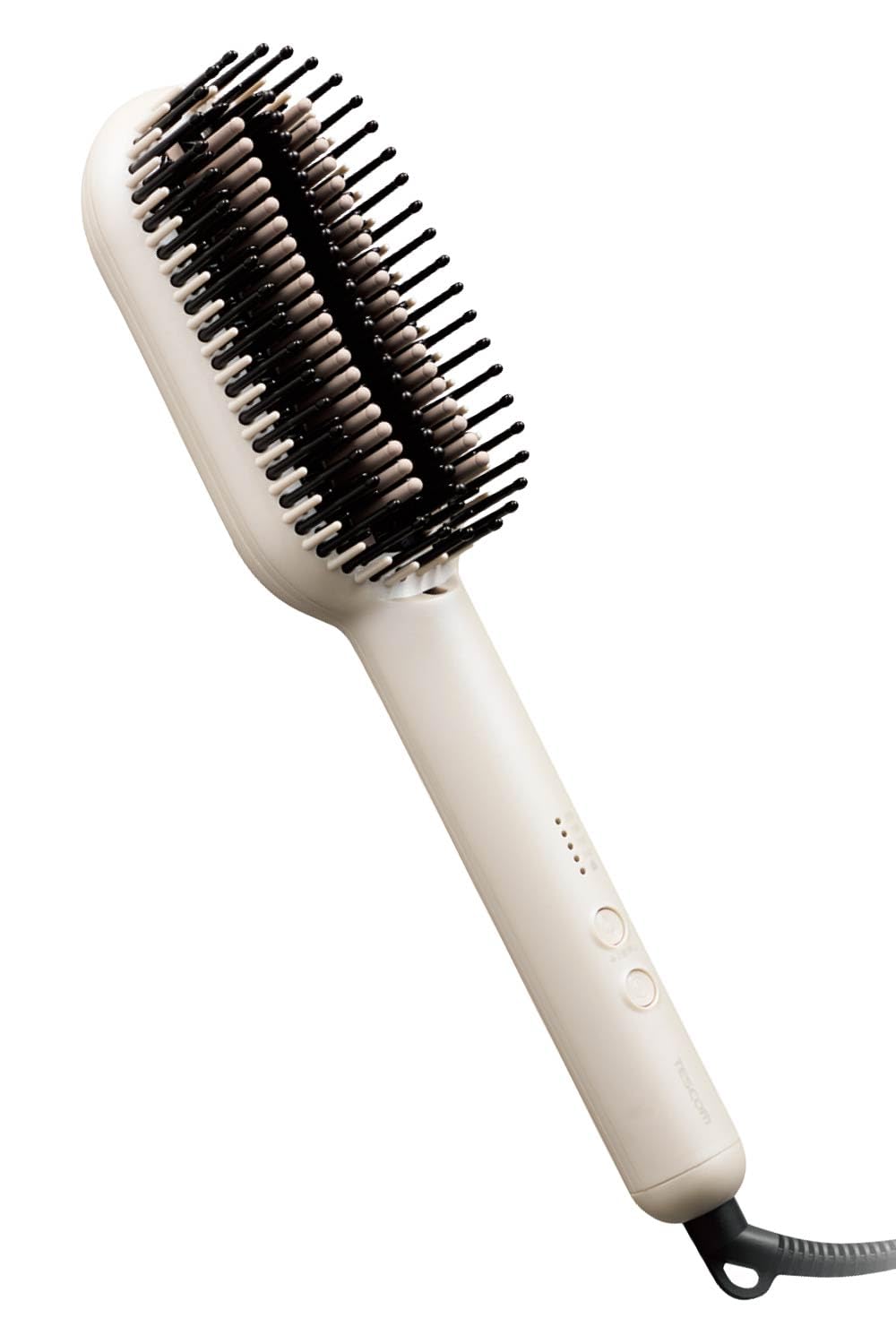 テスコム ヘアアイロン ブラシアイロン セミロング～ロング向け マイナスイオン 4段階 温度調整/ロック/メモリー機能 海外対応 自動OFF ラ