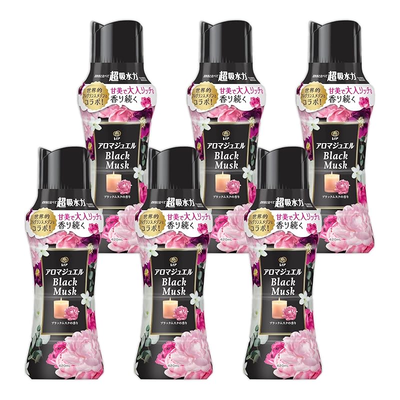 レノア 【季節限定】アロマジュエル お洗濯の香り付けビーズ ブラックムスクの香り 本体 420mL×6本 [ケース品]