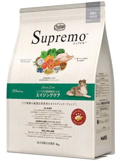 Nutro シュプレモ シニア犬用 全犬種用 4kg ドライフード 総合栄養食 エイジングケア ドッグフード 犬 厳選自然素材 香料・着色料 無添加 ニュートロ