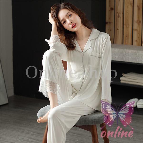 【急速出荷!】ウェア パジャマ レディース 上下セット 無地 レース ポリエステル 可愛い 長袖 トップス ロングズボン 部屋着 パジャマ 春秋ストアをフォローする 5,197円