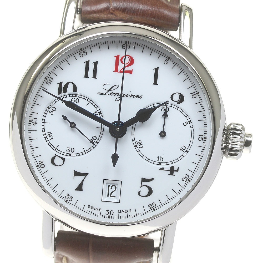 ロンジン LONGINES L2.775.4 ヘリテージ コラムホイール 180周年記念 ワンプッシュクロノ 自動巻き メンズ _834394【中古】