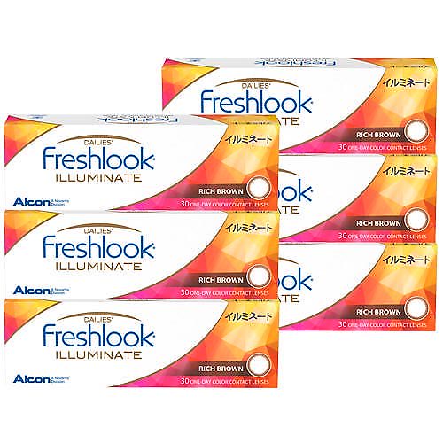メガ割対象 フレッシュルックデイリーズイルミネート(30枚入)6箱/[メーカー直送]/1日使い捨て カラコン/sale10