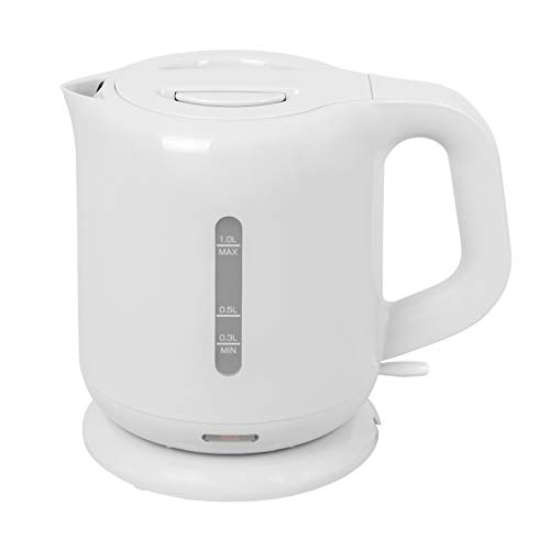[山善] 電気ケトル 電気ポット 1.0L 一人暮らし 二人暮らし コンパクト 沸騰自動OFF機能付き ワンタッチ操作 ホワイト DKE-100(W)