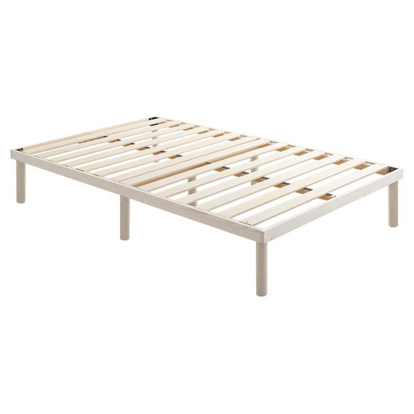 ホームテイスト ASP-02SD パイン材高さ2段階調整脚付きすのこベッド(セミダブル) ホワイトウォッシュ メーカー直送